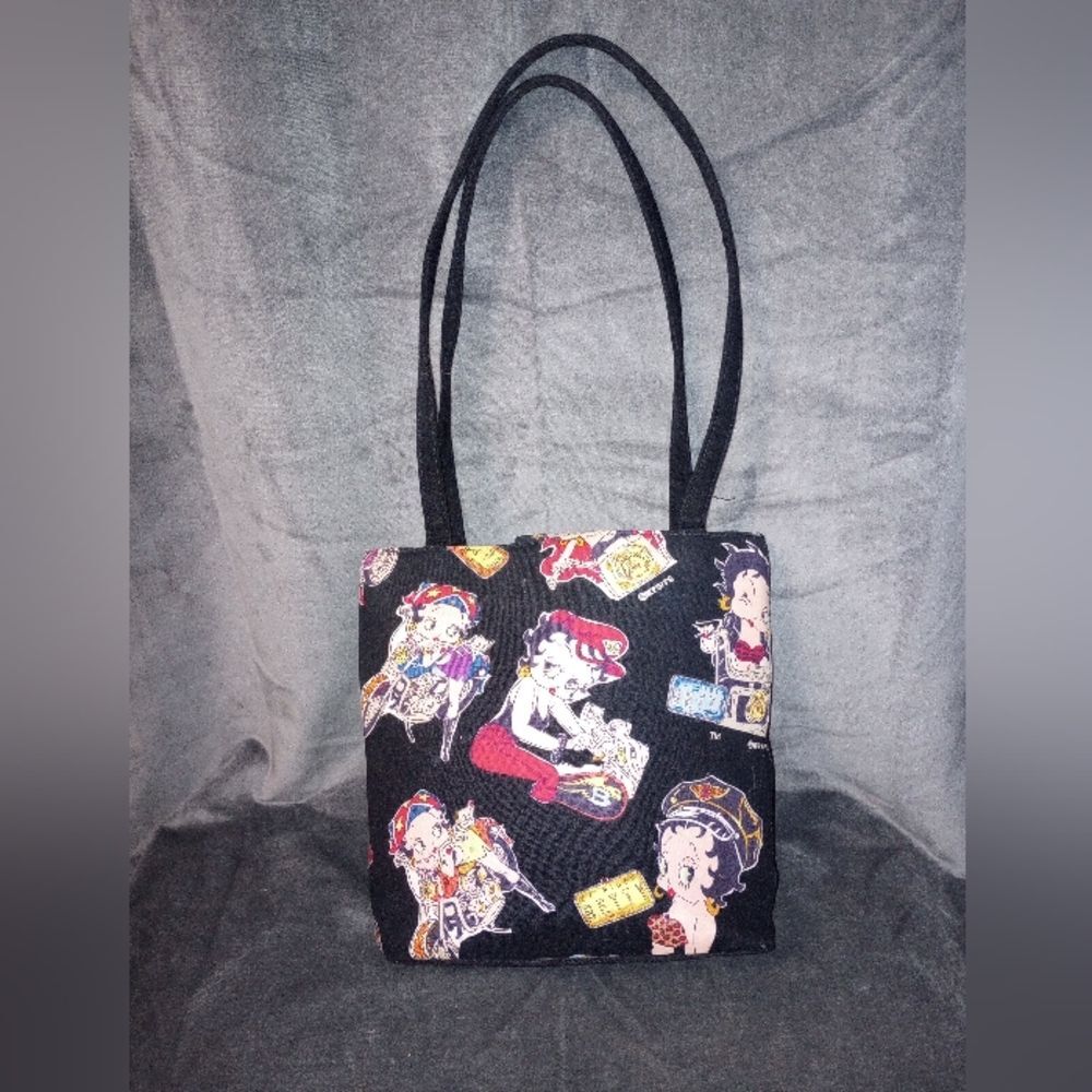 Betty Boop EZ Rider Black Purse EUC 9x9.5 In